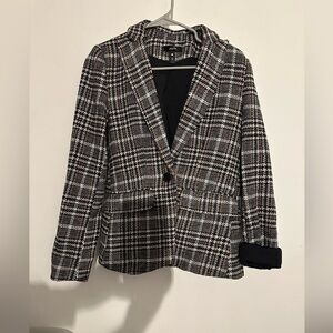 Aqua blazer plaid